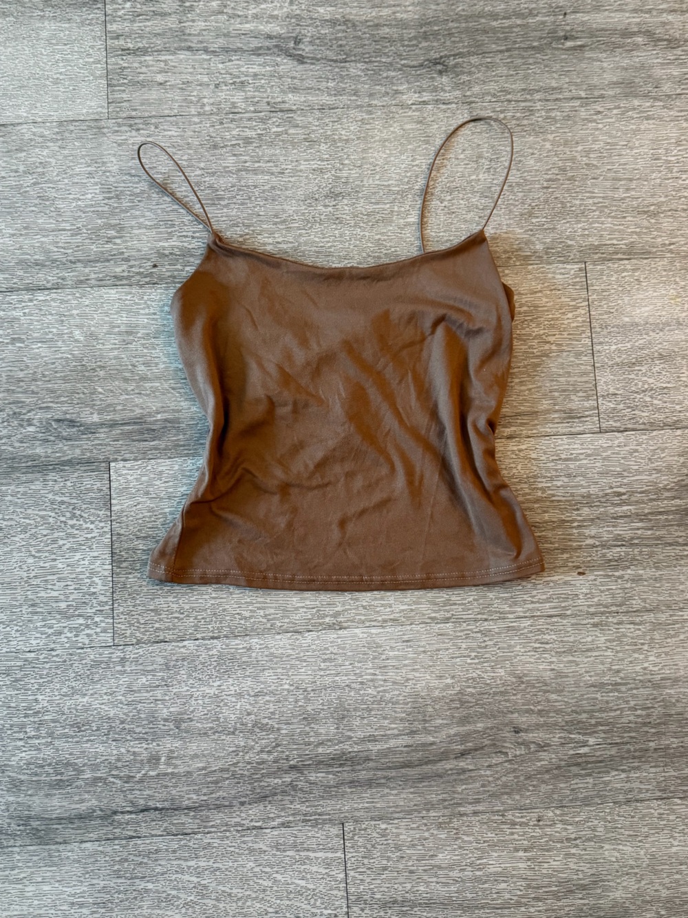 gaze Brown faux suede tank top